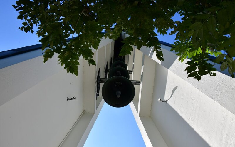 Blick hoch in den Glockenturm